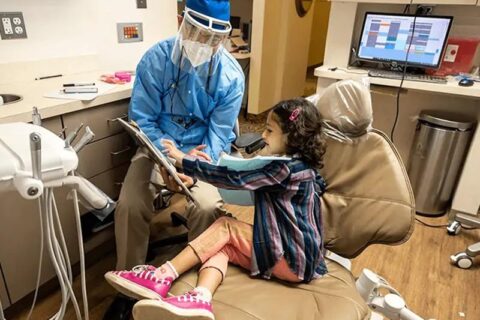 Child and dentist