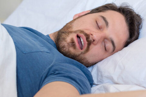 Man snoring